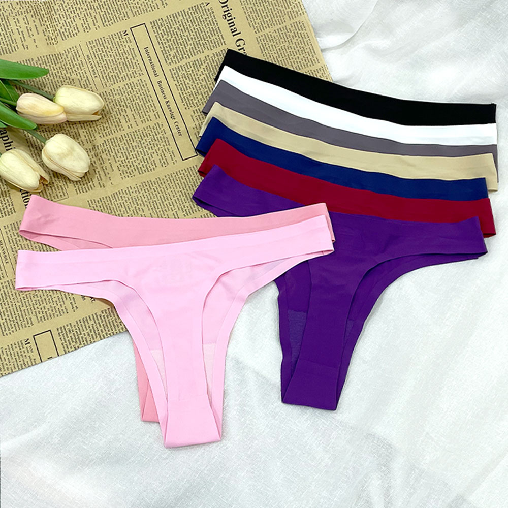 미퓨어 부드러운 나일론 소재 섹시속옷 심플 티팬티 - 상품 이미지