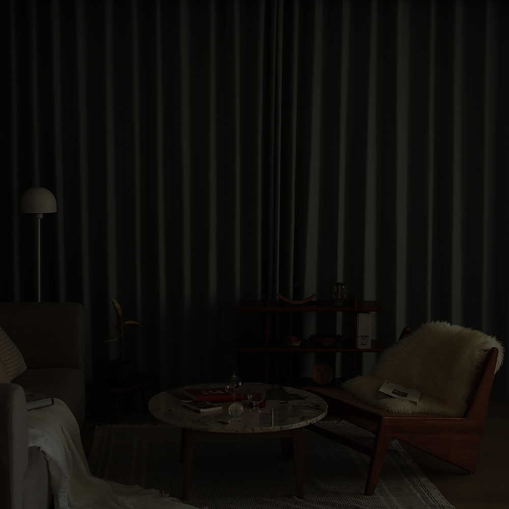 소르르 프라이빗 형상기억 100% 암막커튼 이음선 없는 맞춤제작 반창 민자형 125x170