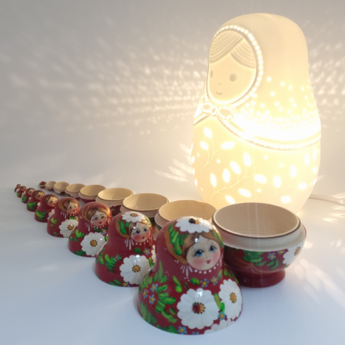 바슈 마트료시카 10단 러시아 전통 수공예 목각 인형 마트로시카 레이디버그 레드 - 상세 이미지 2