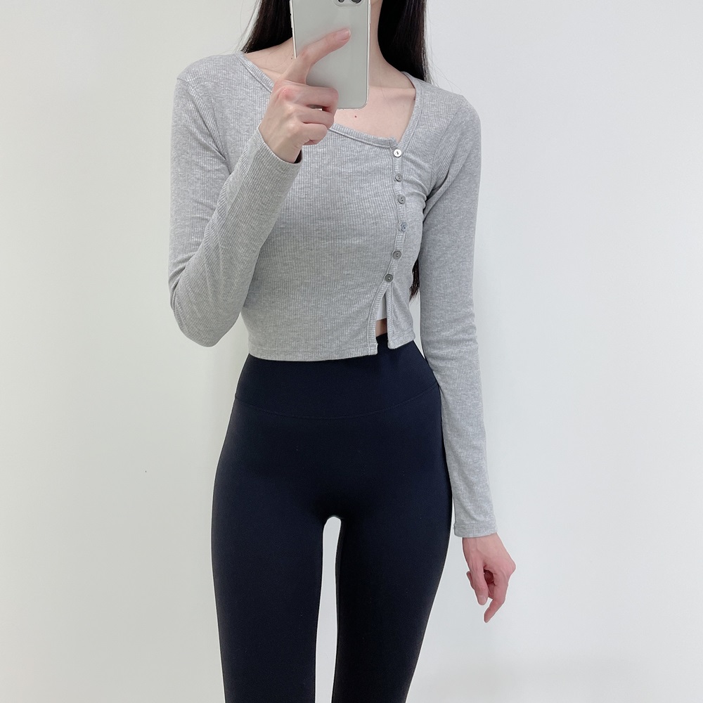 로라벨 이젠 필라테스복 요가복 필라테스 상의 옷 커버업 운동복 탑 요가 긴팔 크롭 복장 - 상세 이미지 2