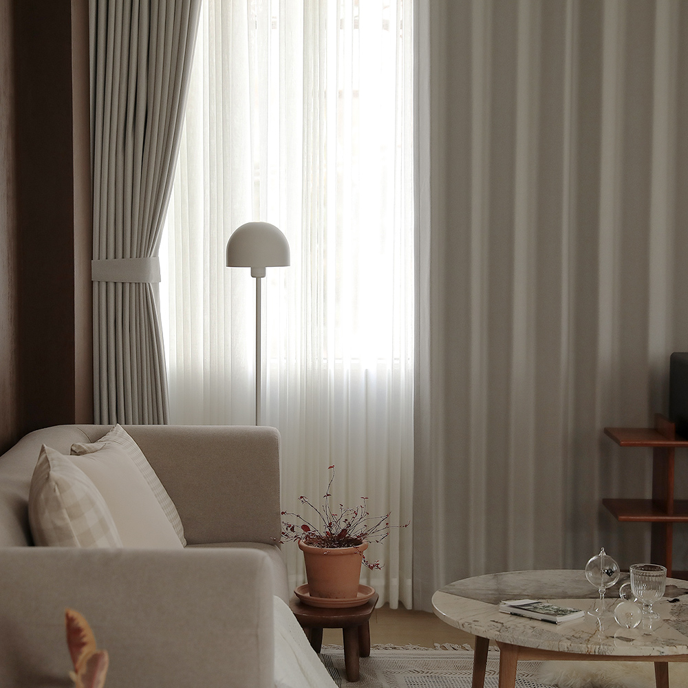 소르르 프라이빗 형상기억 100% 암막커튼 이음선 없는 맞춤제작 반창 민자형 125x170