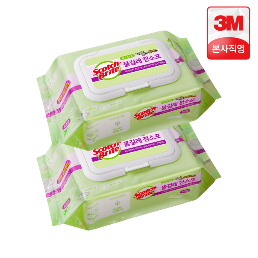3M 스카치브라이트 대형 일반형 대용량 더블액션 플러스 물걸레 청소포 60매 사진 4