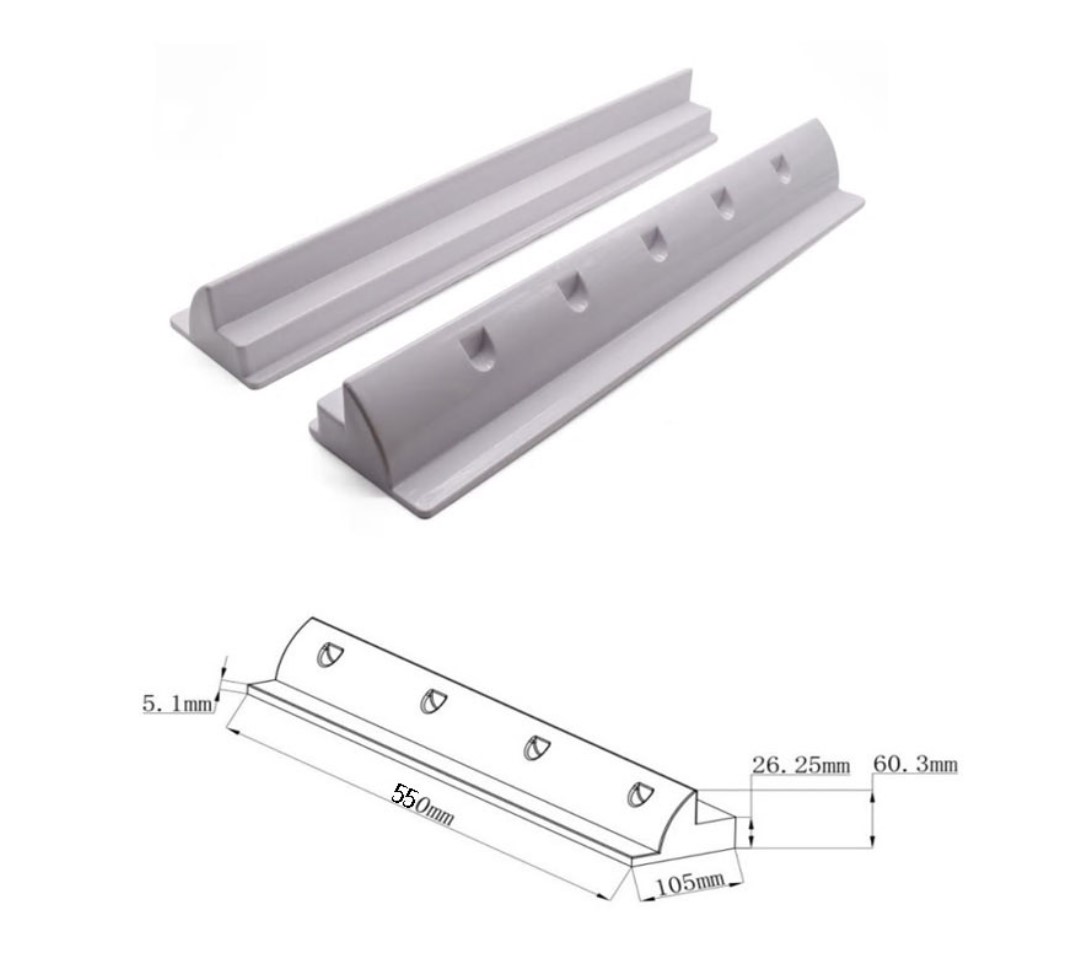 태양광 고정 거치대 ABS 일자 브라켓 55cm 2개 1세트 ABS-550W(흰색) - 상세 이미지 3