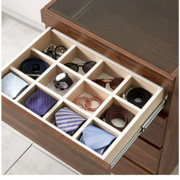 악세사리 서랍장 빈티지 서랍장 갤러리 넥타이 안방 유리 투명 서랍장