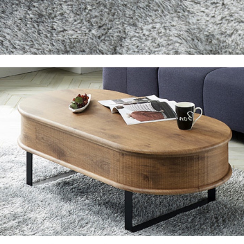 타원형 리프트 테이블 1200 높은 쇼파 테이블 기능성 거실 테이블