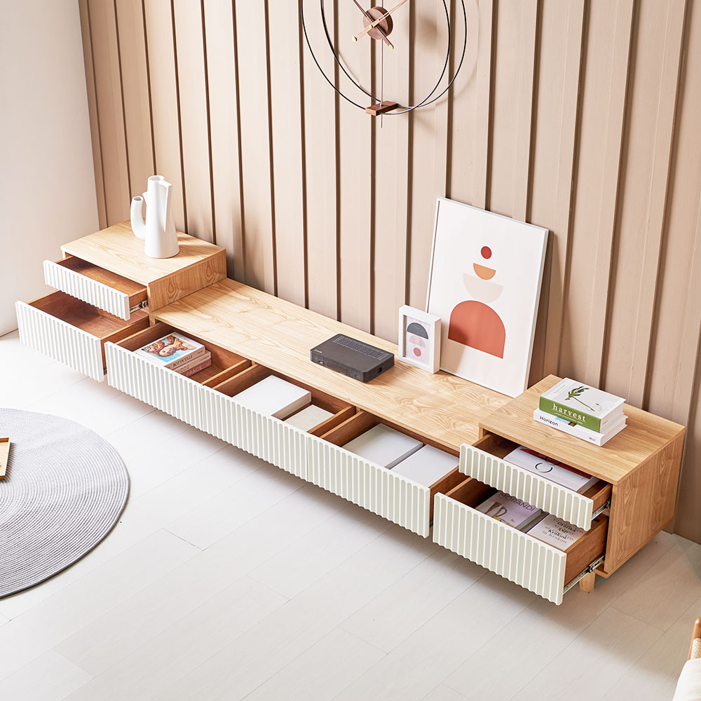 소프트 높은 와이드 거실장 세트 2500