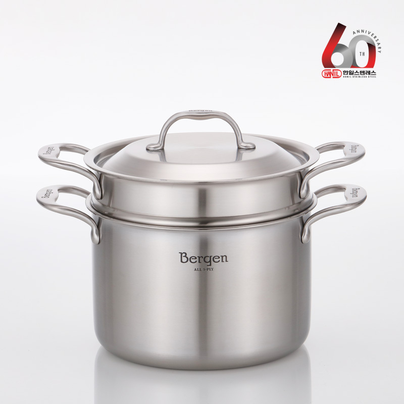 한일스텐레스 통5중 프리미엄 베르겐 IH 스텐 파스타 찜기세트 20cm