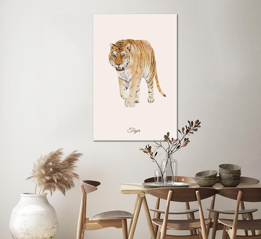 핑크 호랑이 사진 그림 액자 안방 인테리어 중형 - 상세 이미지 2