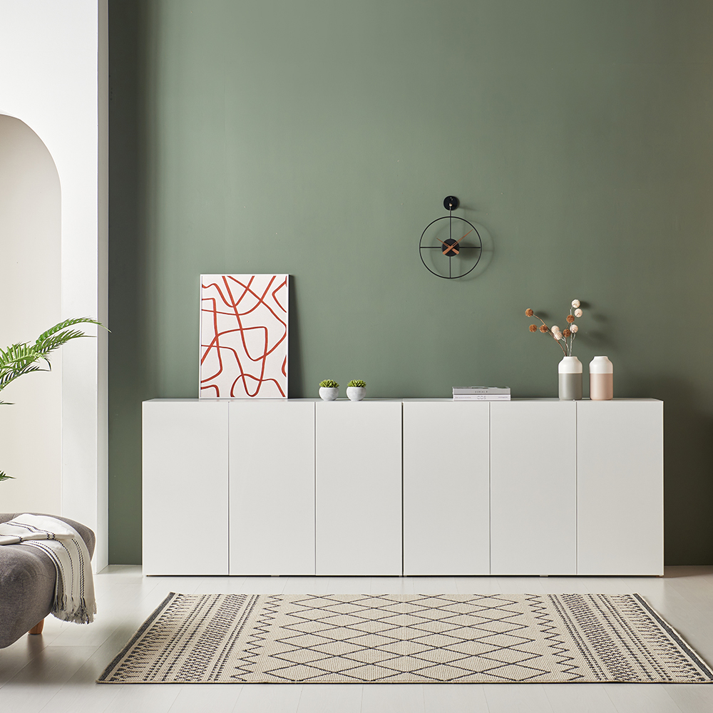 홈카페수납장 그릇장 부엌 홈카페장 하부장 장식장 주방장 12.1200x400x1050mm, 3단, 화이트