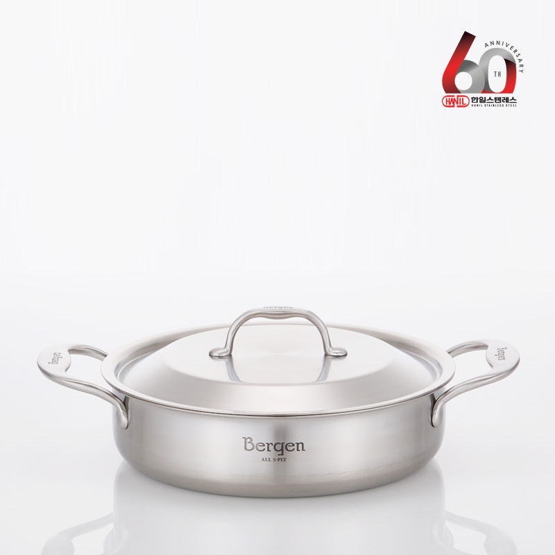 한일스텐레스 통5중 프리미엄 베르겐 IH 스텐 전골냄비 24cm