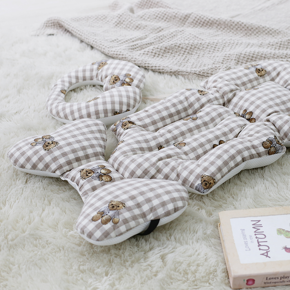 마롤로뜨 사계절 양면 유모차 라이너 아기 시트 통통 유아 신생아 테디 베이지