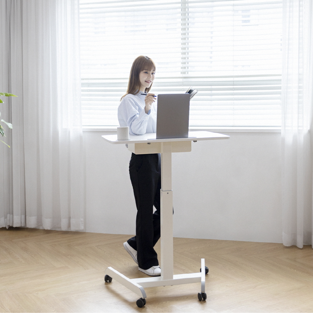 카멜마운트 이동식 높이조절 스탠딩책상 MD-3W 화이트