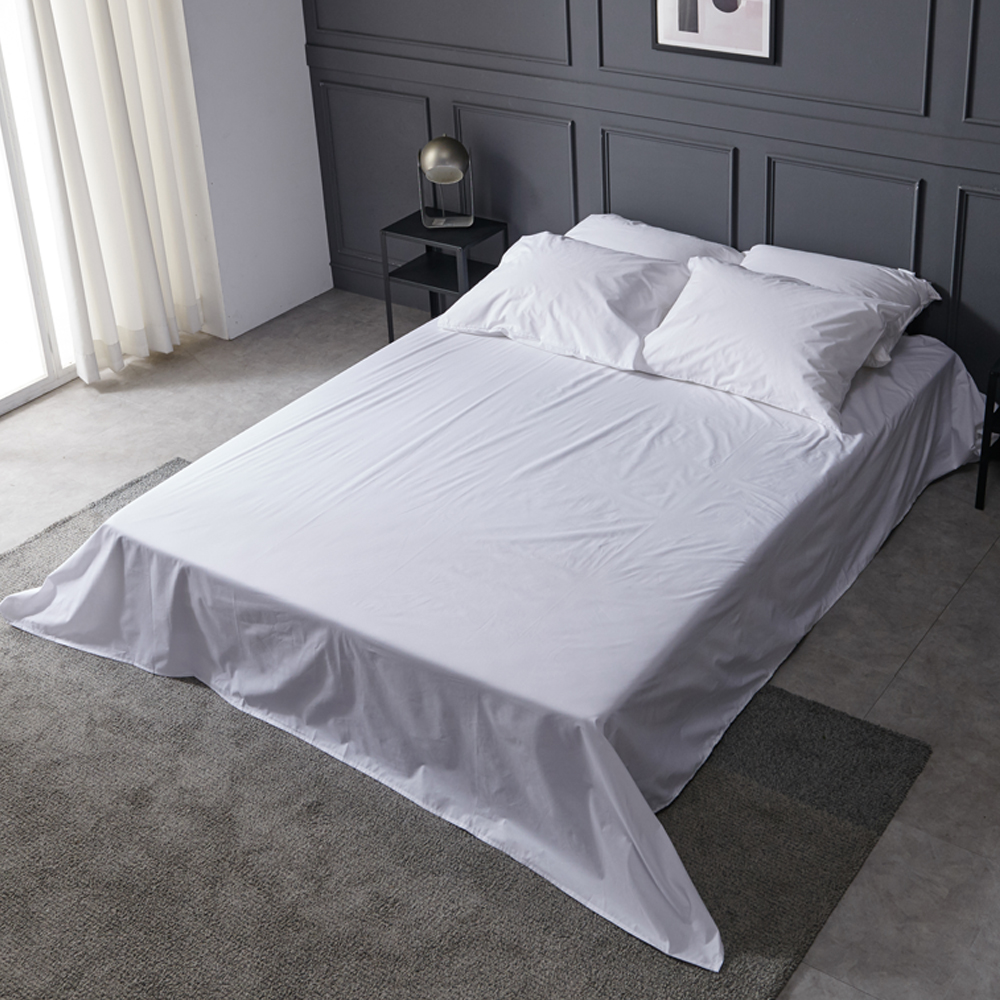 화이트 호텔 퀸침대커버 순면 무지 침대커버 플랫시트 S Q K