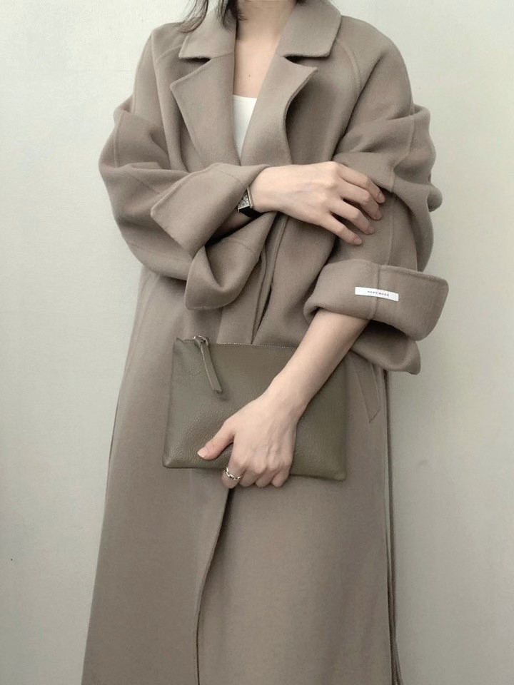 [아이메르/XS,S,F]울100 엘라 핸드메이드코트/ 키작녀 카멜코트 오버핏 빅사이즈 벨트 맥시 롱코트 상세 이미지 33