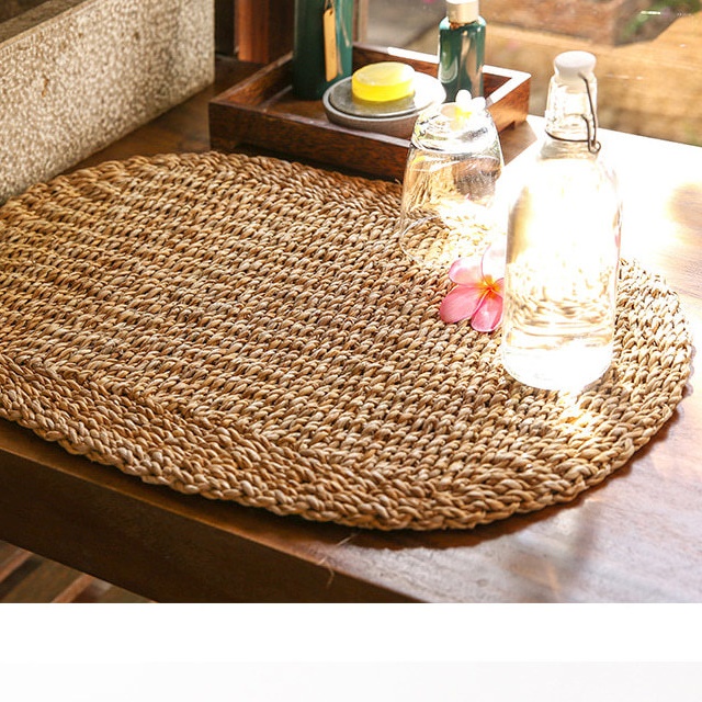 나무 테이블보 라탄 식탁보 빈티지 테이블 커버 1인용 식탁보 매트