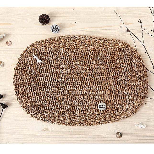 나무 테이블보 라탄 식탁보 빈티지 테이블 커버 1인용 식탁보 매트
