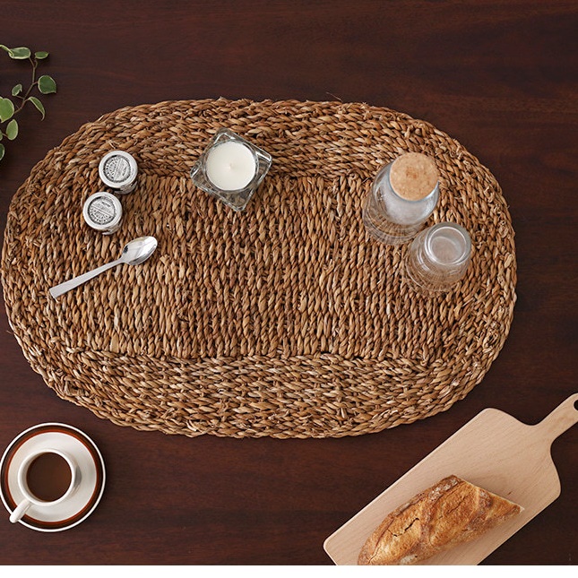 나무 테이블보 라탄 식탁보 빈티지 테이블 커버 1인용 식탁보 매트