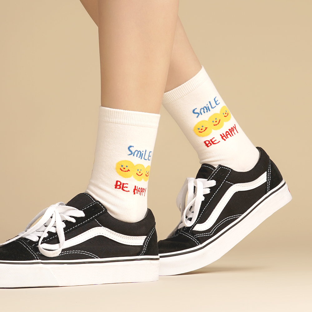 삭피엔스 여자 패션 양말 스마일 데이 5color