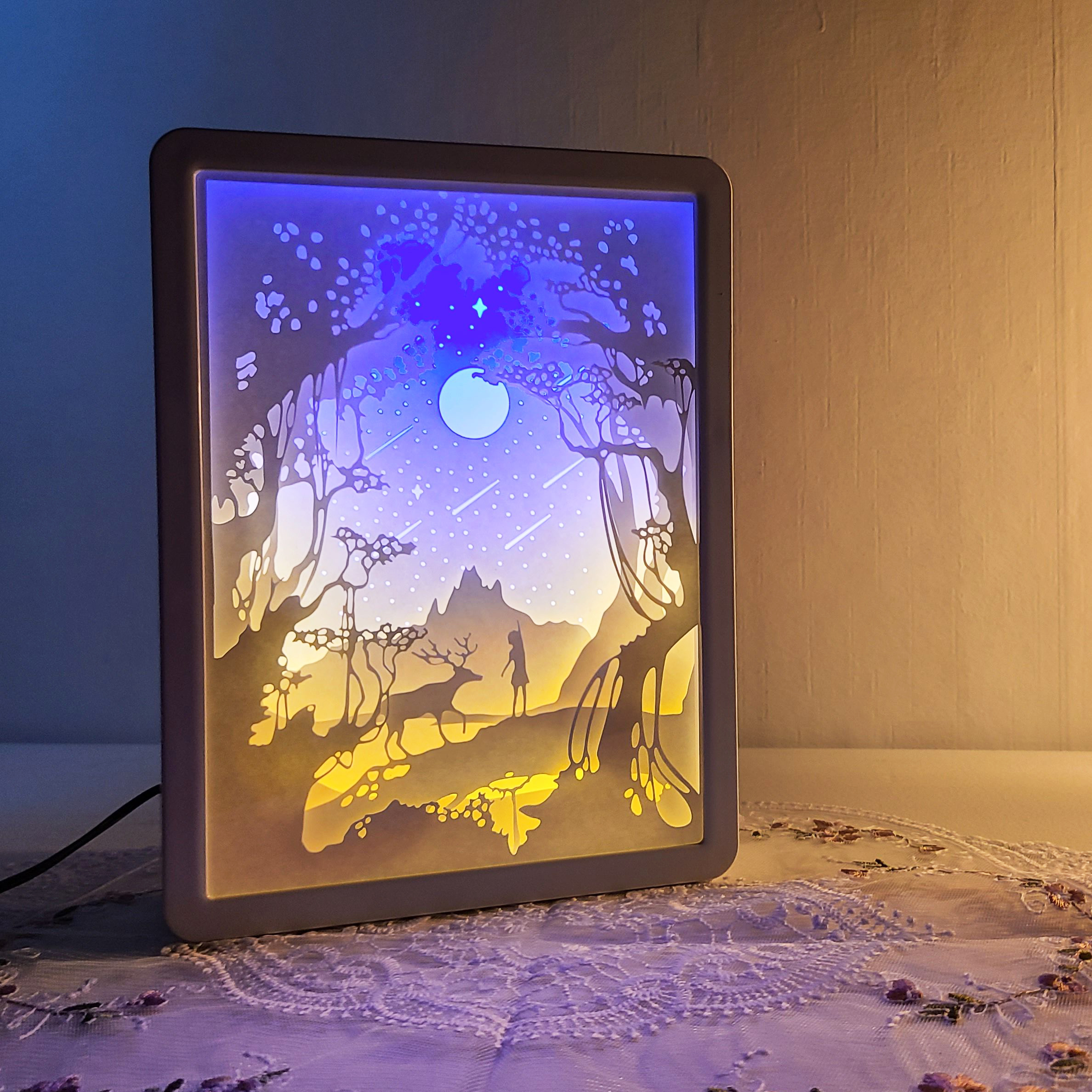 페이퍼 커팅 무드등 아트 LED DIY 완제품 입체종이조명 집들이선물 - 상세 이미지 4