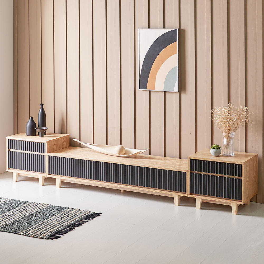 소프트 높은 와이드 거실장 세트 2500