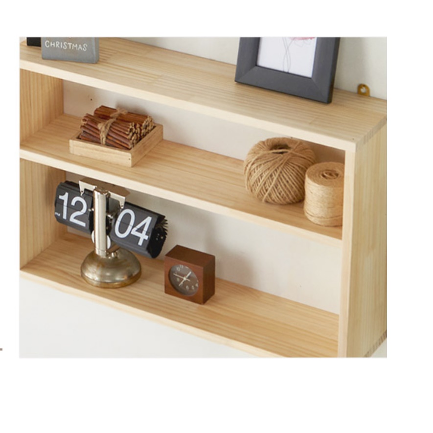 벽걸이 선반장 벽걸이 장식장 원목 벽 나무 인테리어 양념 책장 미니 선반 수납 공간활용 - 상세 이미지 5