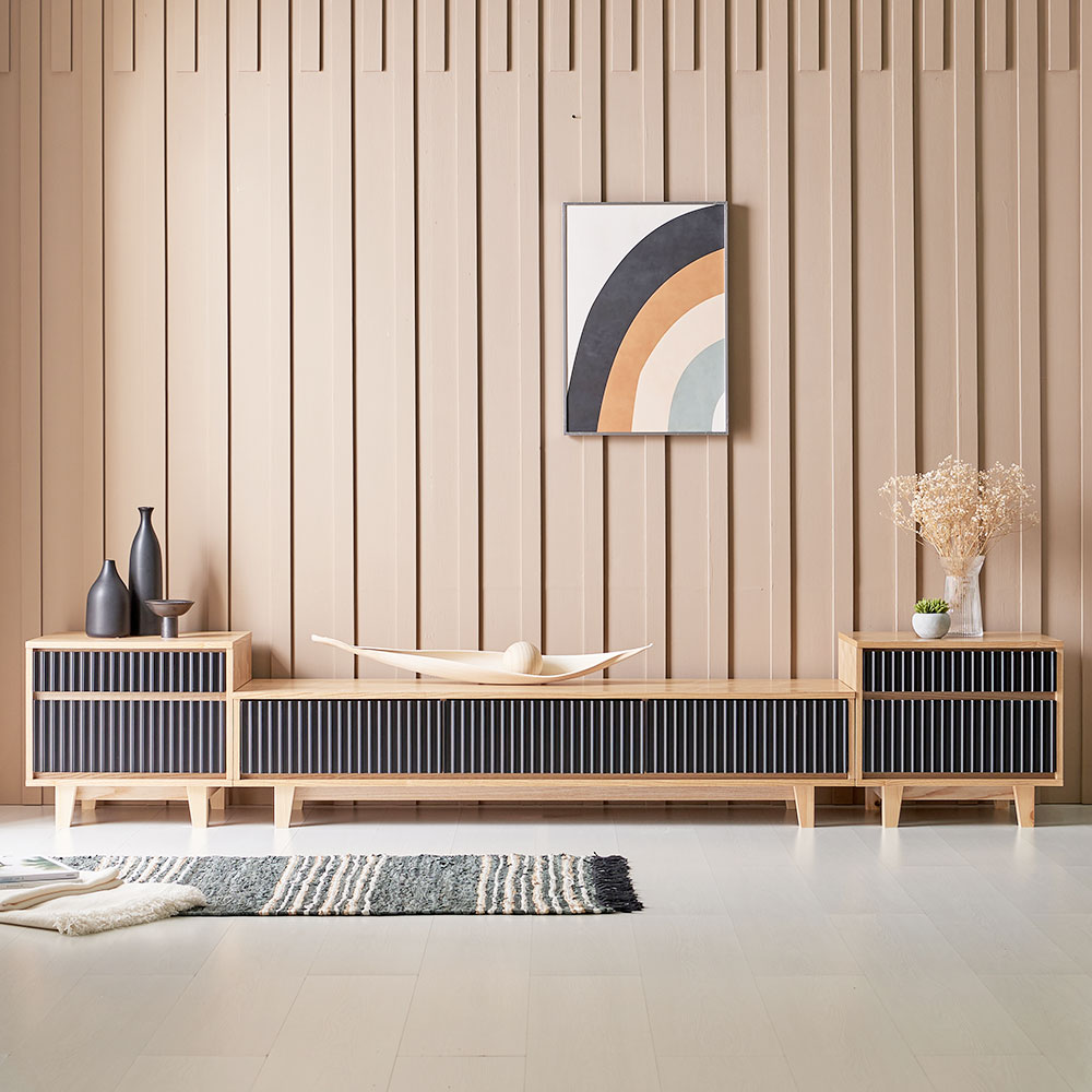 소프트 높은 와이드 거실장 세트 2500