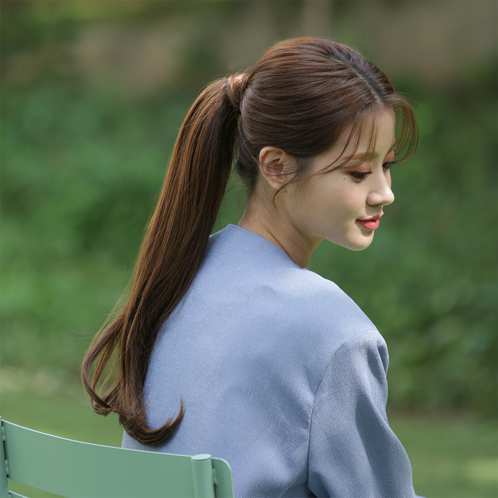와이어 포니테일가발 씨컬펌 여자 웨이브 헤어 붙임머리 - 상품 이미지