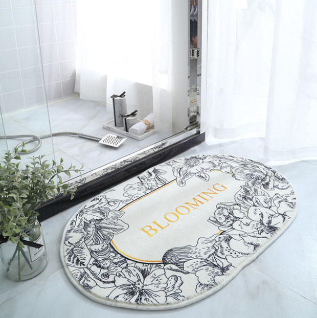 북유럽 러그 욕실 발매트 화장실 현관 주방 미끄럼방지 매트 블루밍 40x60