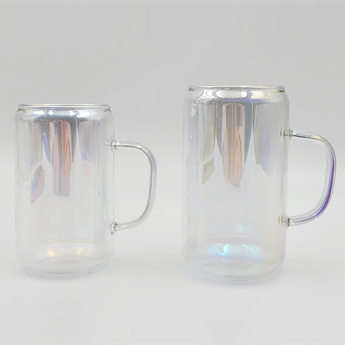 오로라 홀로그램 내열유리 비어캔 머그 맥주잔 모양 머그컵 유리컵 380ml 500ml - 상세 이미지 4