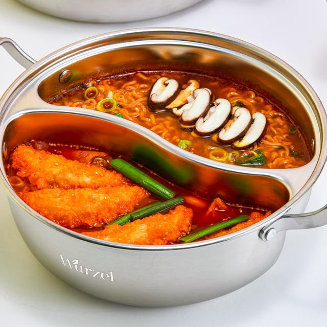 통 스텐 인덕션 반반 훠궈 태극 냄비 마라탕 28cm - 상세 이미지 4