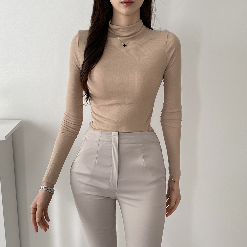 [퀄리티굿 기본템] 반목 반폴라 슬림핏 찰랑 부들 쫀쫀 베이직 긴팔 티셔츠 상세 이미지 26