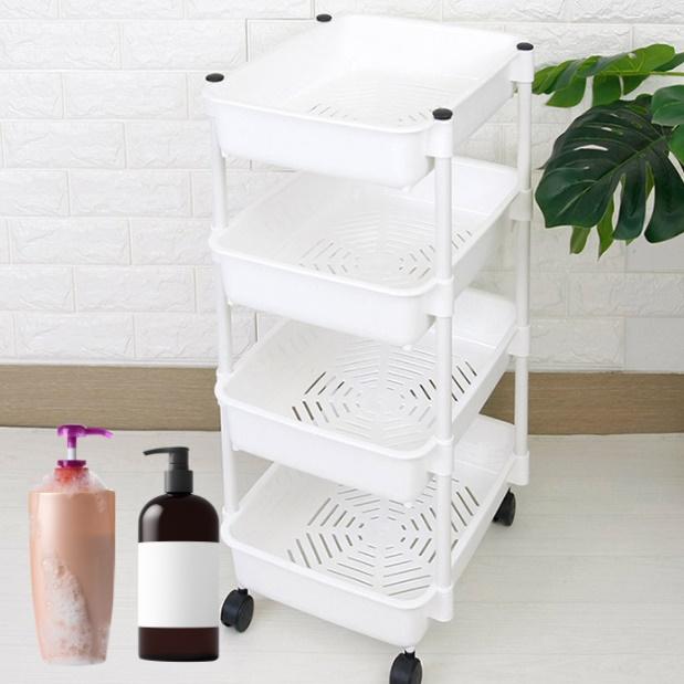 미니 트롤리 수납함 세제정리함 세탁실틈새수납장 이동형선반