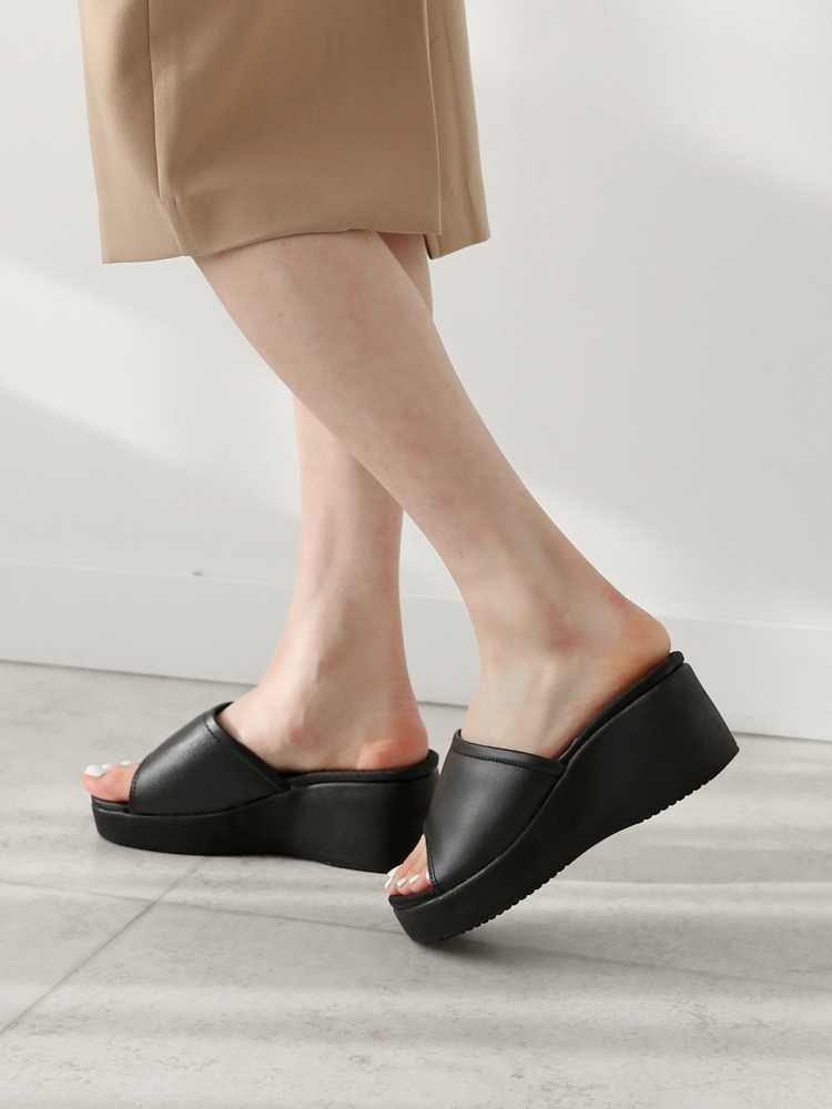 여성 사무실슬리퍼 쿠션 통굽 키높이 발편한슬리퍼