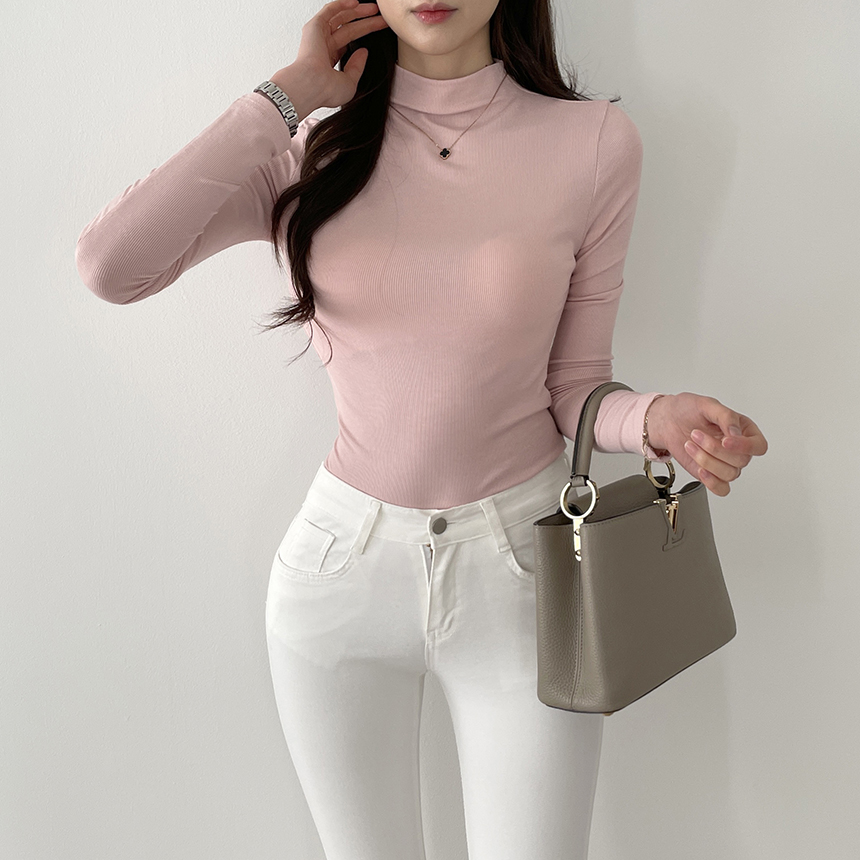 [퀄리티굿 기본템] 반목 반폴라 슬림핏 찰랑 부들 쫀쫀 베이직 긴팔 티셔츠 상세 이미지 22