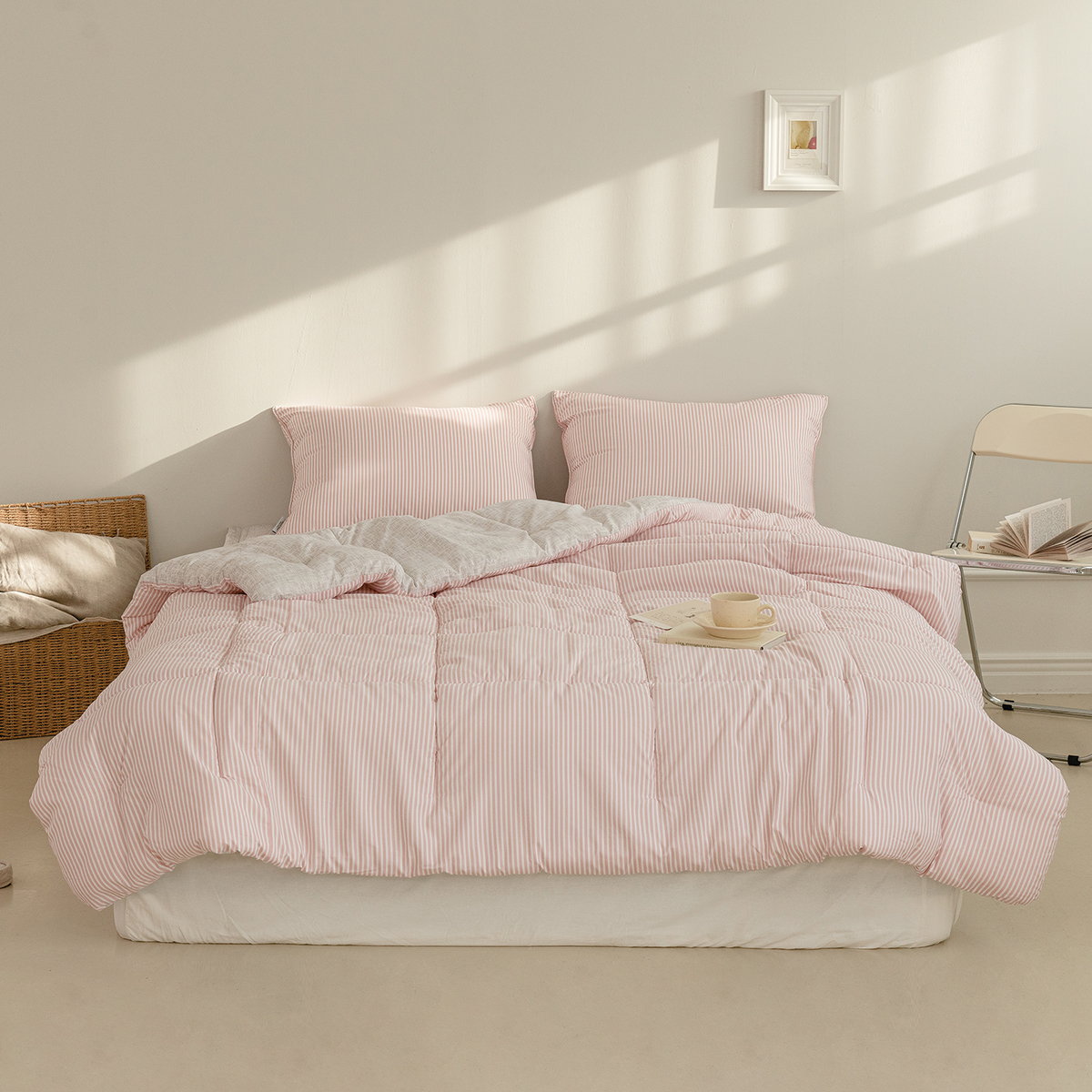 차렵이불 스트라이프 알러지케어 겨울 이불 사계절 먼지없는 침구