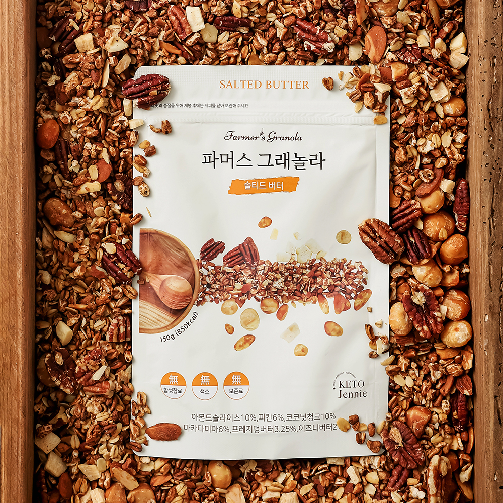 통곡물 솔티드버터 파머스그래놀라 무설탕 귀리 단백질 시리얼 - 상세 이미지 4