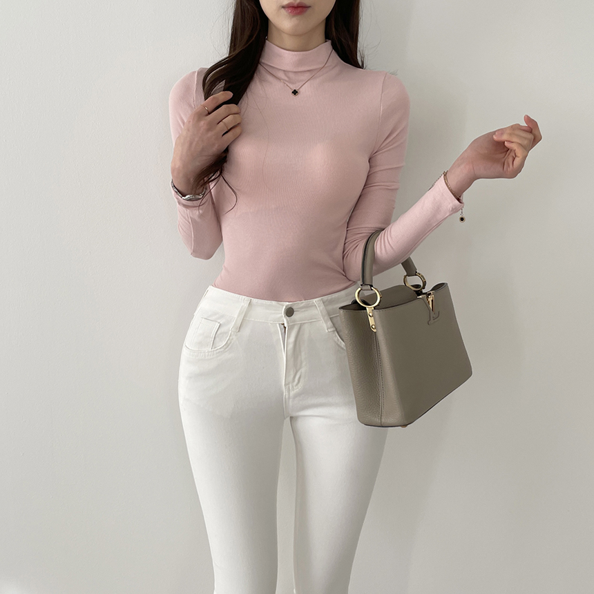 [퀄리티굿 기본템] 반목 반폴라 슬림핏 찰랑 부들 쫀쫀 베이직 긴팔 티셔츠 상세 이미지 21