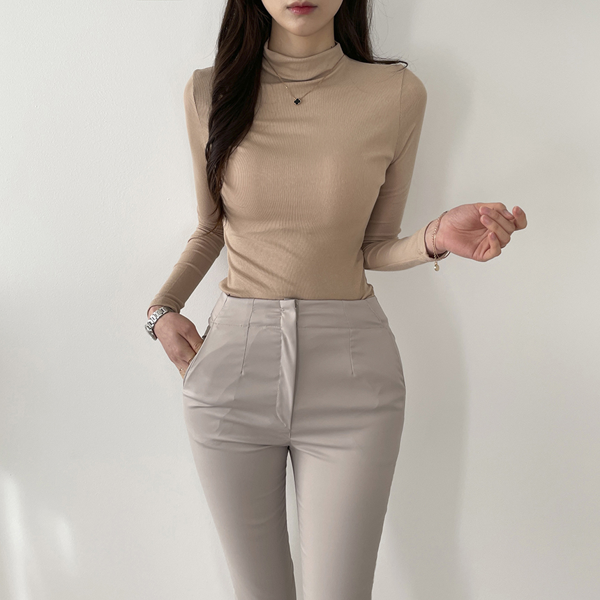 [퀄리티굿 기본템] 반목 반폴라 슬림핏 찰랑 부들 쫀쫀 베이직 긴팔 티셔츠 상세 이미지 28