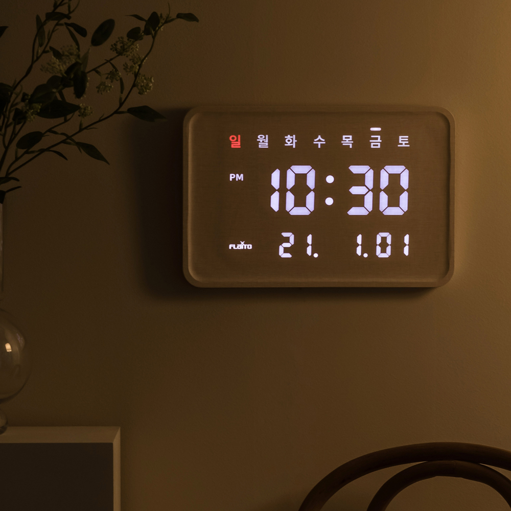 플라이토 인테리어 벽걸이시계 거실 무소음 전자 LED 벽시계 집들이 이사 결혼 선물 써클