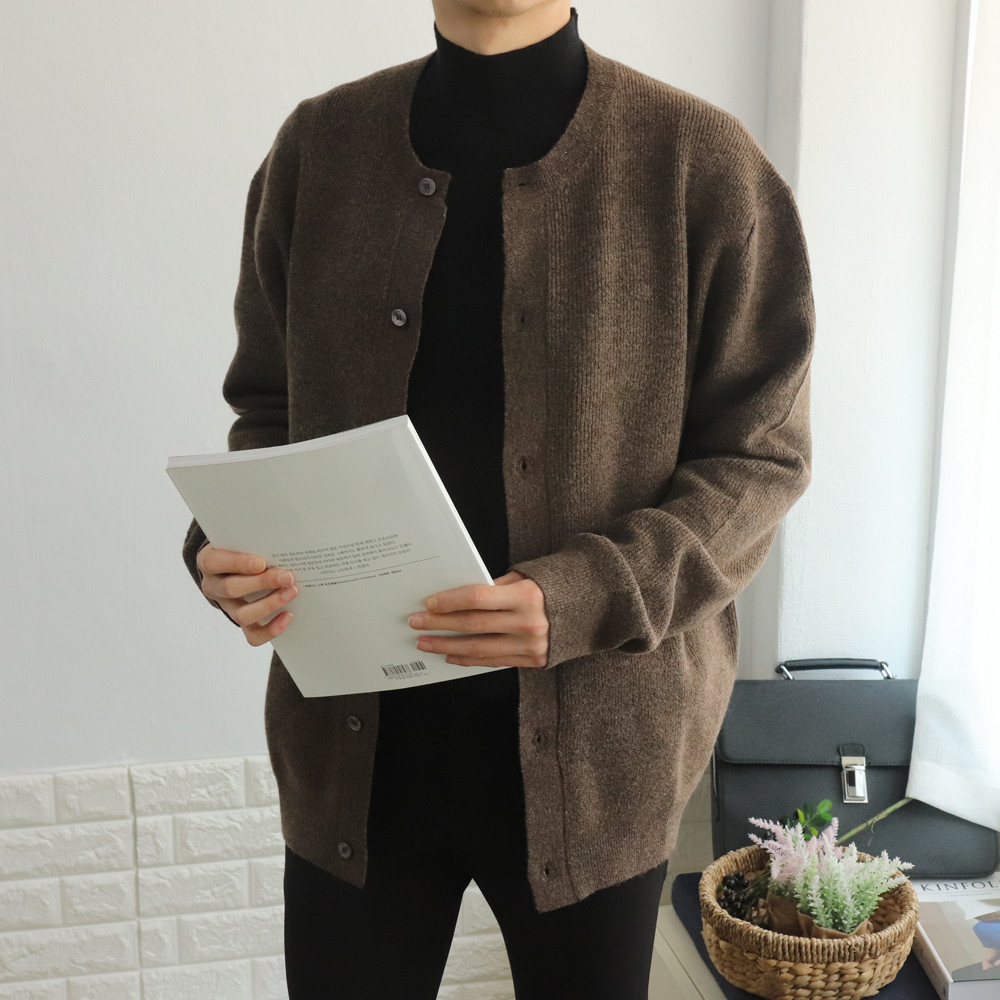 남자가디건 빅사이즈 오버핏 라운드 커플가디건