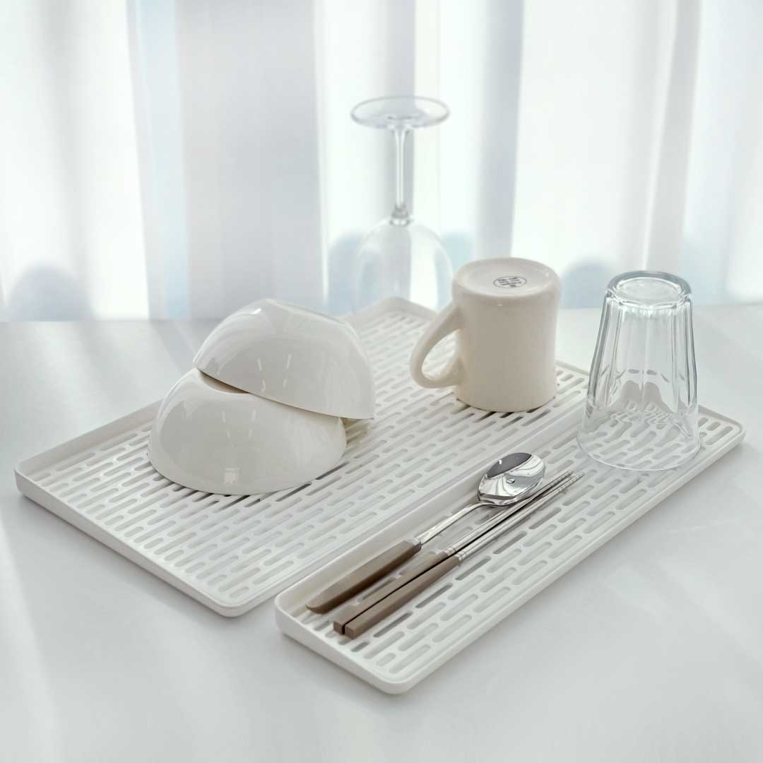 화이트 식기 건조대 물빠짐 설거지 건조대 싱크 트레이