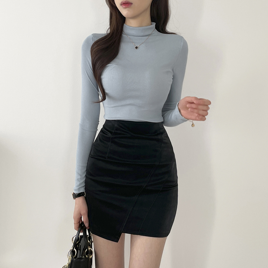 [퀄리티굿 기본템] 반목 반폴라 슬림핏 찰랑 부들 쫀쫀 베이직 긴팔 티셔츠 상세 이미지 13