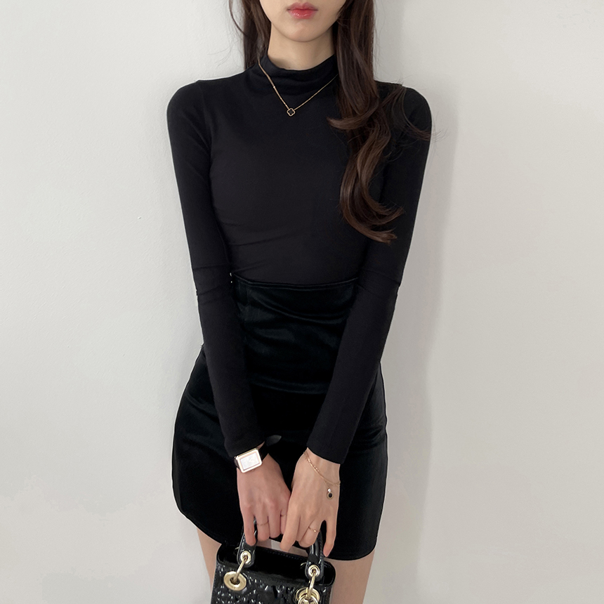 [퀄리티굿 기본템] 반목 반폴라 슬림핏 찰랑 부들 쫀쫀 베이직 긴팔 티셔츠 상세 이미지 40