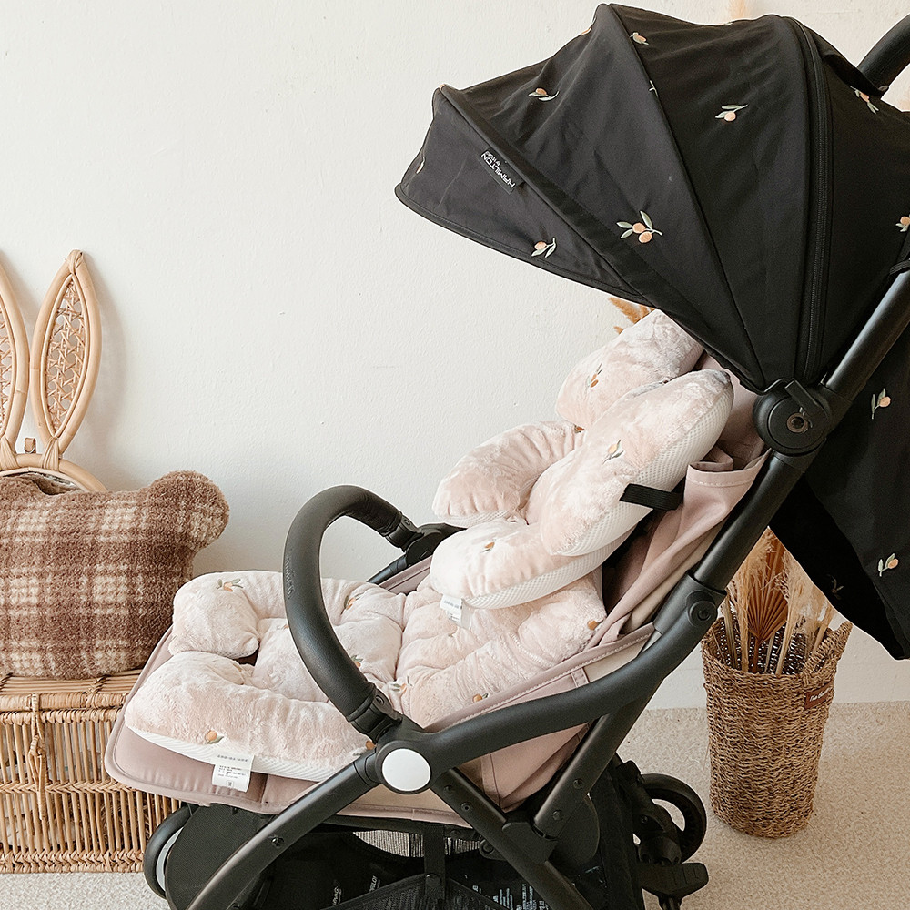 마롤로뜨 극세사 자수 유모차 라이너 시트 소프트 에어매쉬 카시트 엉따 싱싱올리브