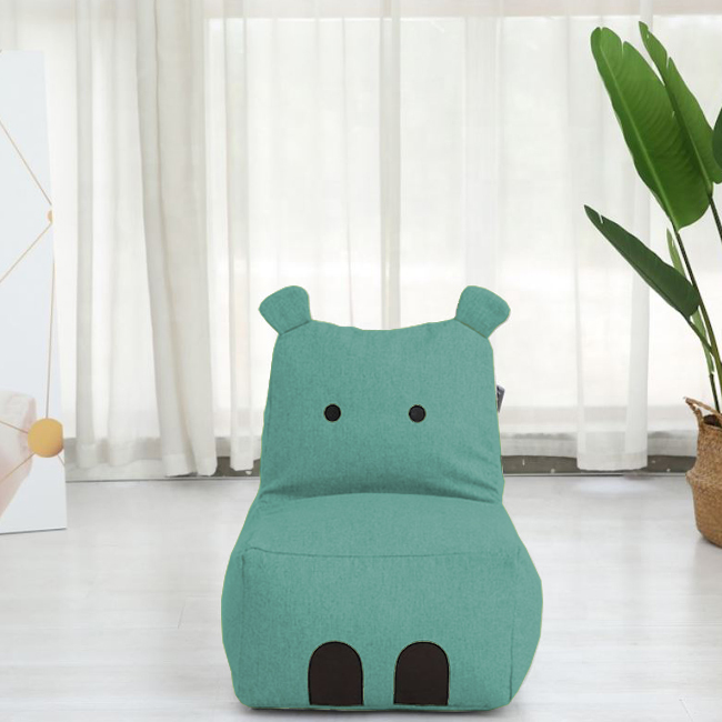 히포 키즈 빈백 아이 소파 패브릭 조카 아이 생일 어린이집 어린이날 유치원 선물 하마 그레이