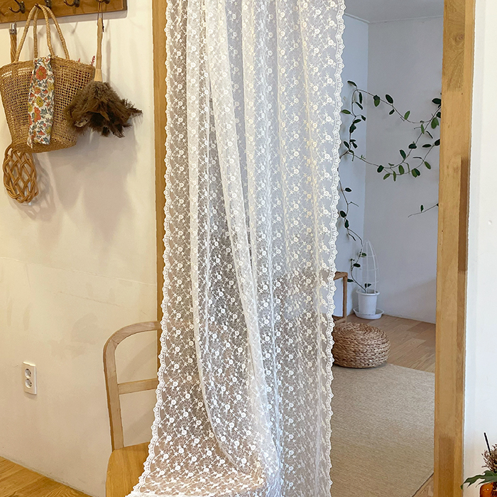 레이스 가림막커튼 가리개커튼 주방 벨크로 다용도실 중문 방문 현관 하모니 M1.2