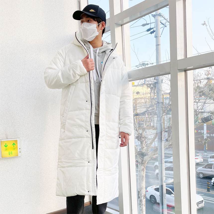 매장판 아디다스 맨스 BIG BAFFLE LONG 롱패딩 DZ1435 화이트 - 상세 이미지 2