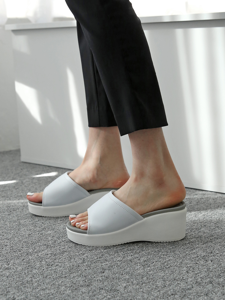 여성 사무실슬리퍼 쿠션 통굽 키높이 발편한슬리퍼