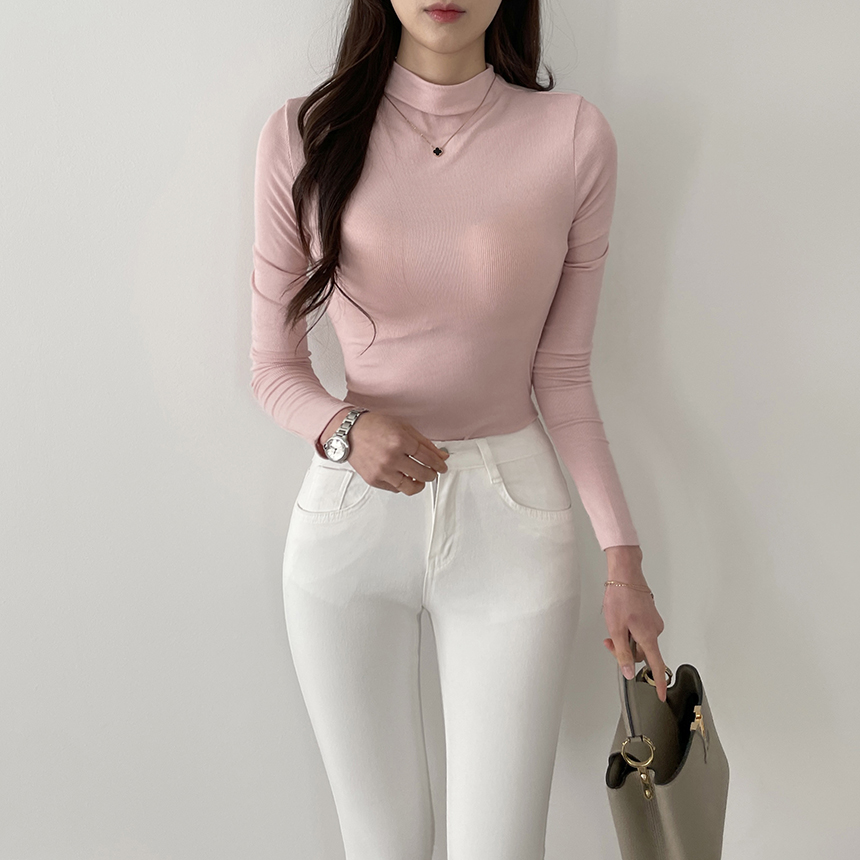 [퀄리티굿 기본템] 반목 반폴라 슬림핏 찰랑 부들 쫀쫀 베이직 긴팔 티셔츠 상세 이미지 20