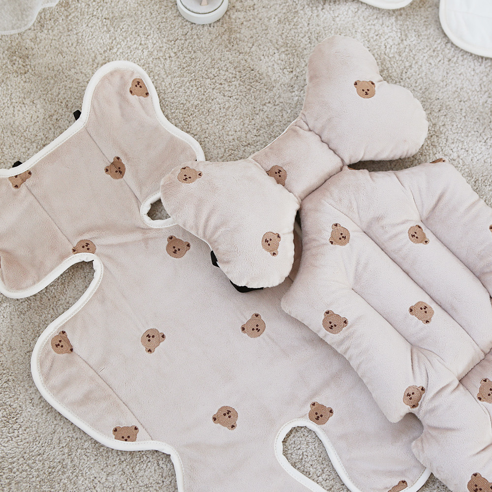 마롤로뜨 극세사 자수 유모차 라이너 시트 소프트 에어매쉬 카시트 엉따 싱싱올리브